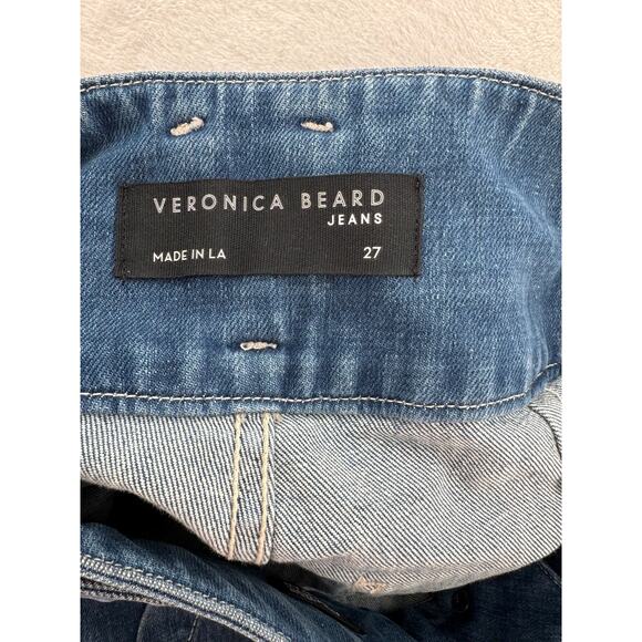 Veronia Beard Logan Slim Straight Extra High Rise Jeans Tie Waist Denim 27 4 - Picture 4 of 10